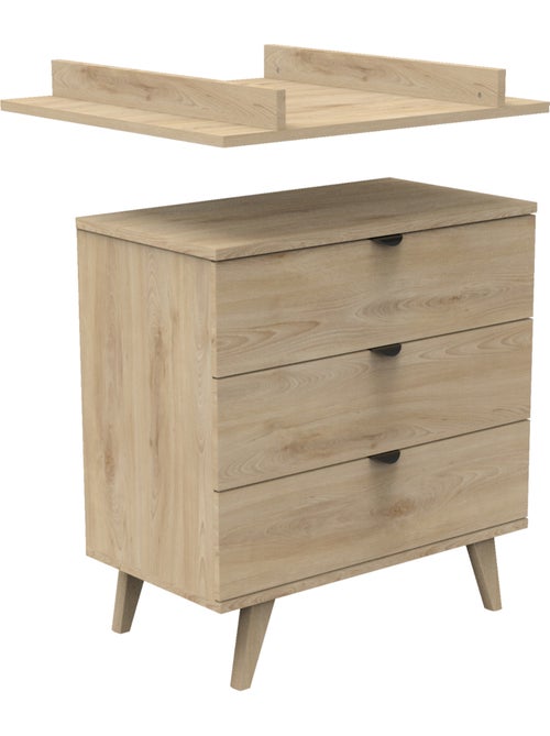 Conjunto de dormitorio infantil de 2 piezas >, con cuna de 60 x 120 cm y cambiador - SAUTHON - Kiabi