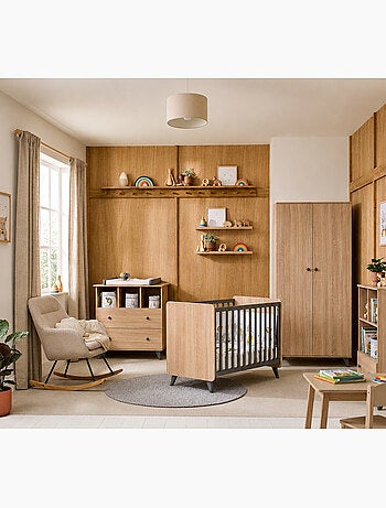Conjunto de dormitorio para bebé >: cuna de 60 x 120, cambiador con 2 cajones y - SAUTHON