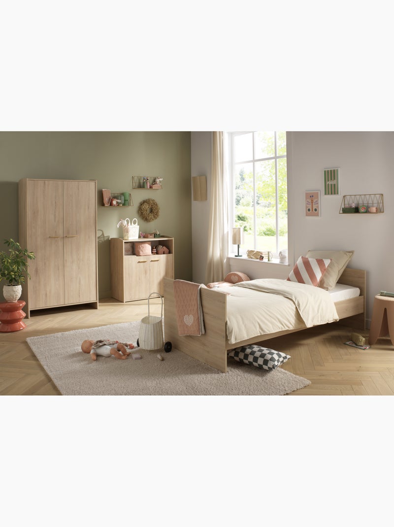Conjunto de dormitorio para bebé >: cuna de 60 x 120 evolutiva, cambiador de dos - SAUTHON Marrón - Kiabi