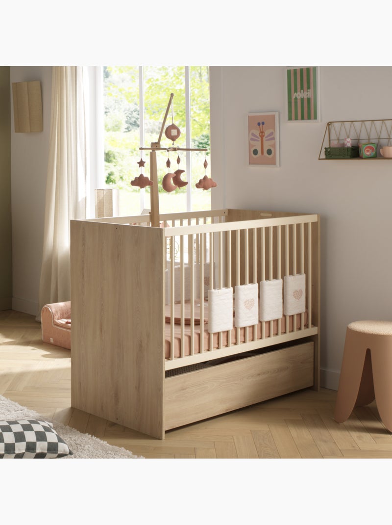 Conjunto de dormitorio para bebé >: cuna de 60 x 120 evolutiva, cambiador de dos - SAUTHON Marrón - Kiabi