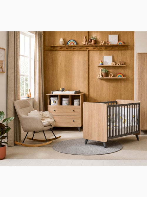 Conjunto de dormitorio para bebé: cuna de 60 x 120 y cambiador con 2 cajones con acabado - SAUTHON - Kiabi Conjunto de dormitorio para bebé: cuna de 60 x 120 y cambiador con 2 cajones con acabado - SAUTHON - Kiabi