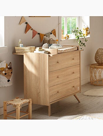 Conjunto de dormitorio para bebé >: cuna de 70 x 140 evolutiva, cambiador con 3 - SAUTHON