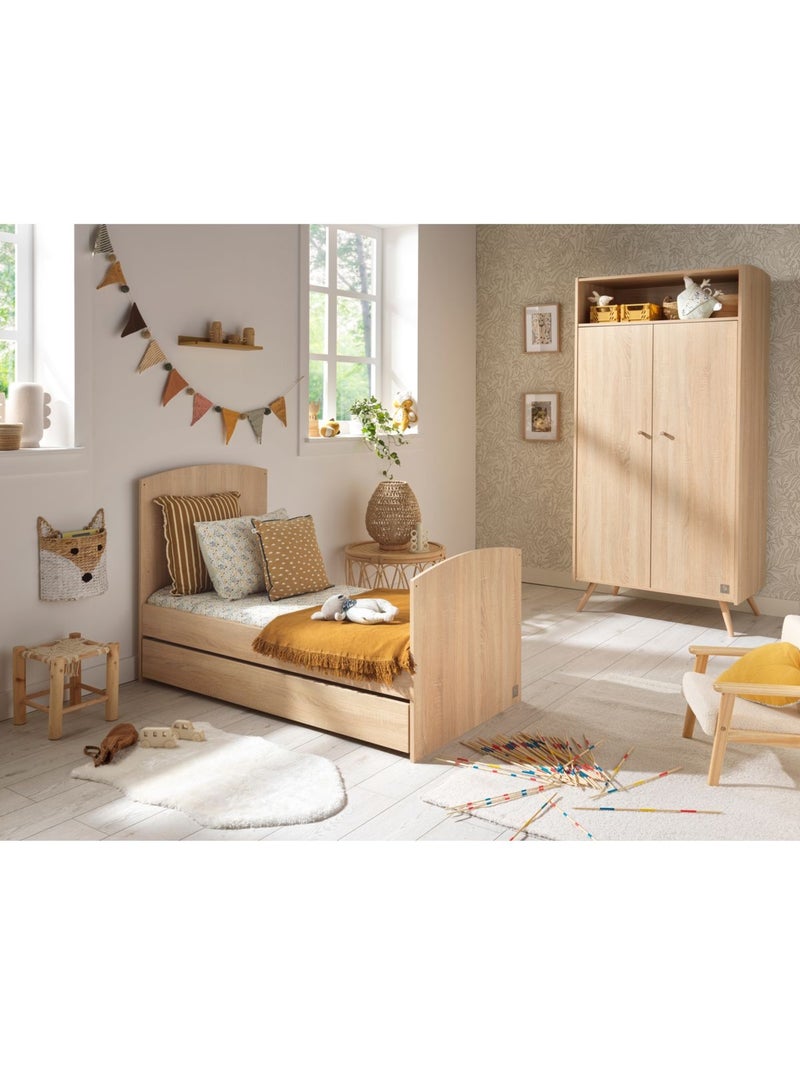Conjunto de dormitorio para bebé >: cuna de 70 x 140 evolutiva, cambiador con 3 - SAUTHON Marrón - Kiabi