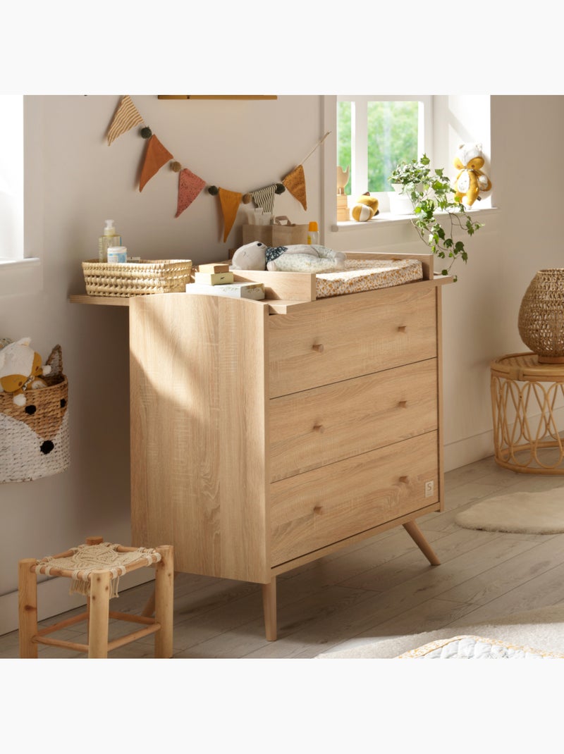 Conjunto de dormitorio para bebé >: cuna de 70 x 140 evolutiva, cambiador con 3 - SAUTHON Marrón - Kiabi