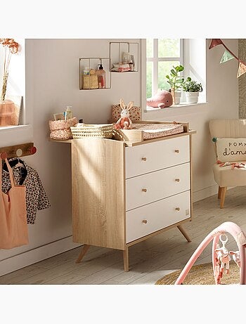 Conjunto de dormitorio para bebé >: cuna evolutiva de 70 x 140, cambiador con 3 - SAUTHON