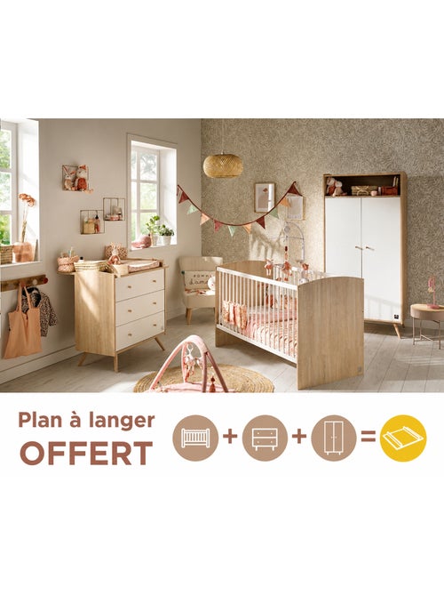 Conjunto de dormitorio para bebé >: cuna evolutiva de 70 x 140, cambiador con 3 - SAUTHON - Kiabi Conjunto de dormitorio para bebé >: cuna evolutiva de 70 x 140, cambiador con 3 - SAUTHON - Kiabi