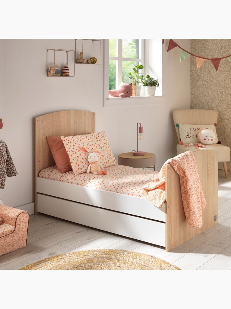 Conjunto de dormitorio para bebé >: cuna evolutiva de 70 x 140, cambiador con 3 - SAUTHON Blanco Marrón - Kiabi