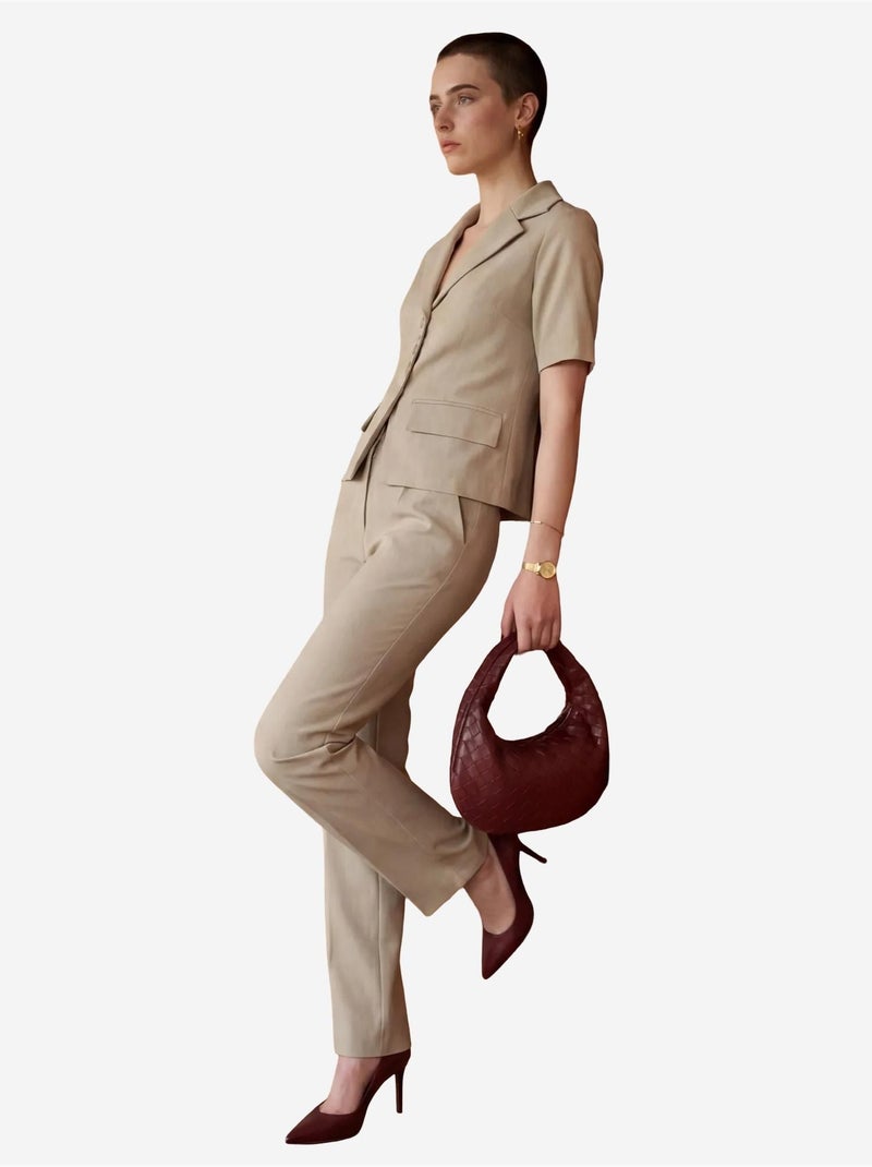 Conjunto de dos piezas a medida con cuello de chaqueta my fashion Beige arcilla - Kiabi