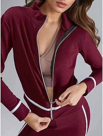 Conjunto de dos piezas acampanado a rayas con cuello con cremallera hiccup