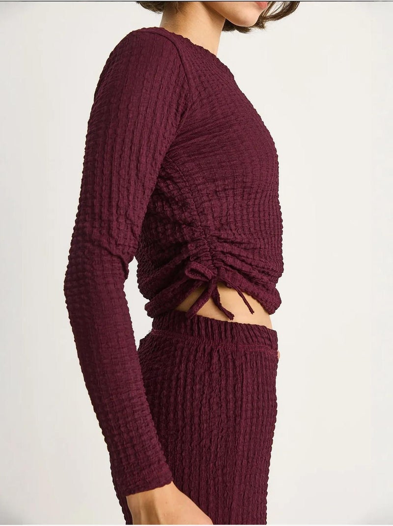 Conjunto de dos piezas ajustado con pantalones acampanados lucci Malva - Kiabi