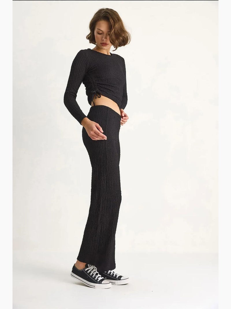 Conjunto de dos piezas ajustado con pantalones acampanados lucci Negro - Kiabi