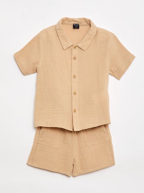 Conjunto de dos piezas camisa + pantalón corto - Kiabi