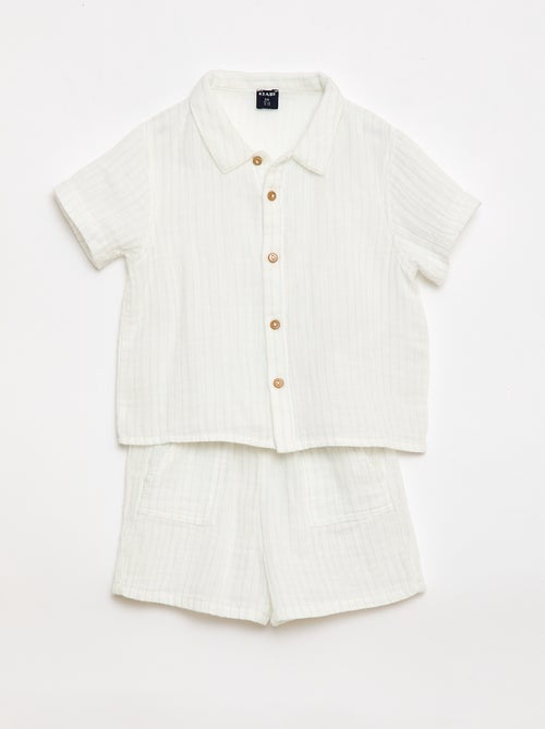 Conjunto de dos piezas camisa + pantalón corto - Kiabi