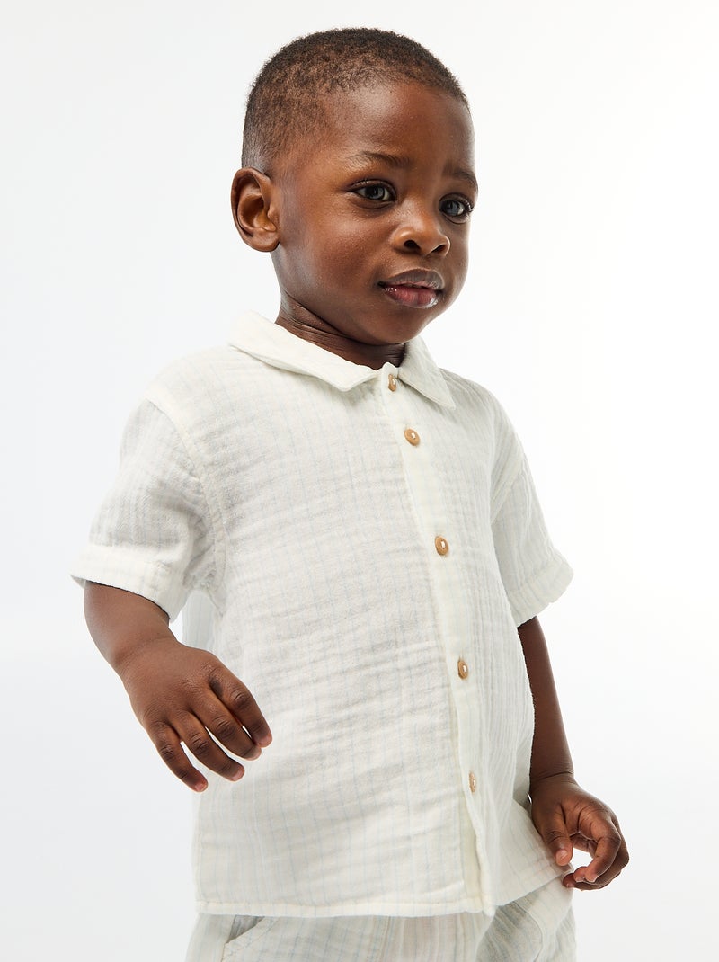 Conjunto de dos piezas camisa + pantalón corto Blanco - Kiabi