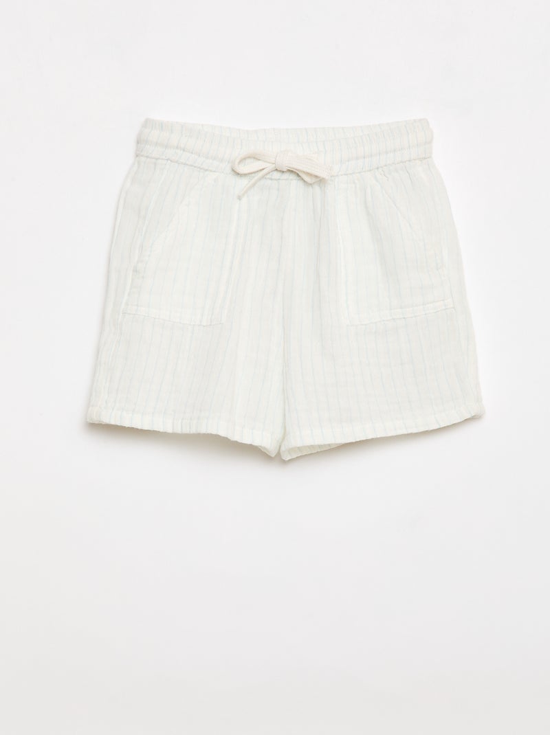 Conjunto de dos piezas camisa + pantalón corto Blanco - Kiabi