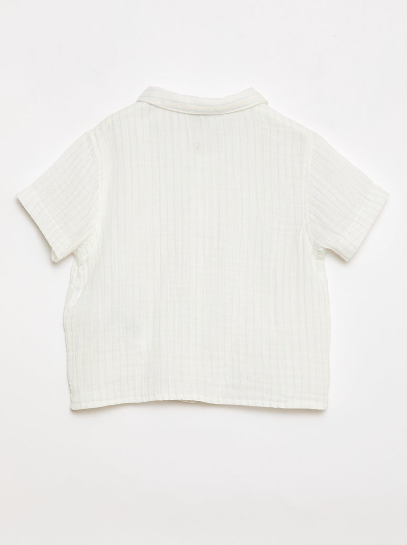 Conjunto de dos piezas camisa + pantalón corto Blanco - Kiabi