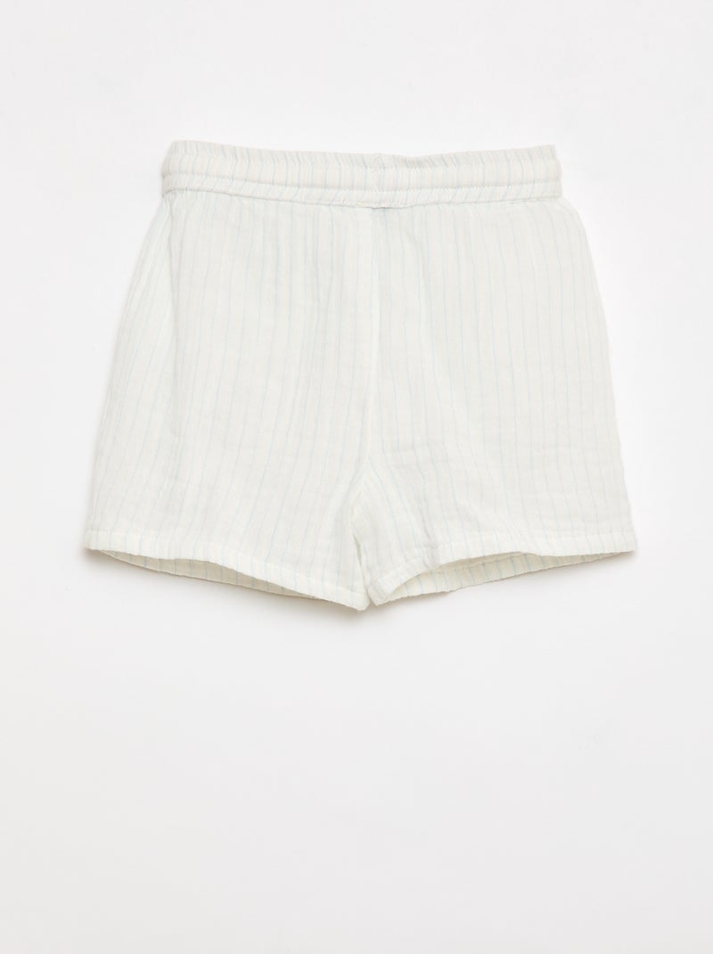 Conjunto de dos piezas camisa + pantalón corto Blanco - Kiabi
