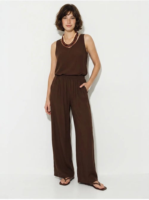 Conjunto de dos piezas con blusa de tirantes y cuello en v y pantalón palazzo lucci - Kiabi Conjunto de dos piezas con blusa de tirantes y cuello en v y pantalón palazzo lucci - Kiabi