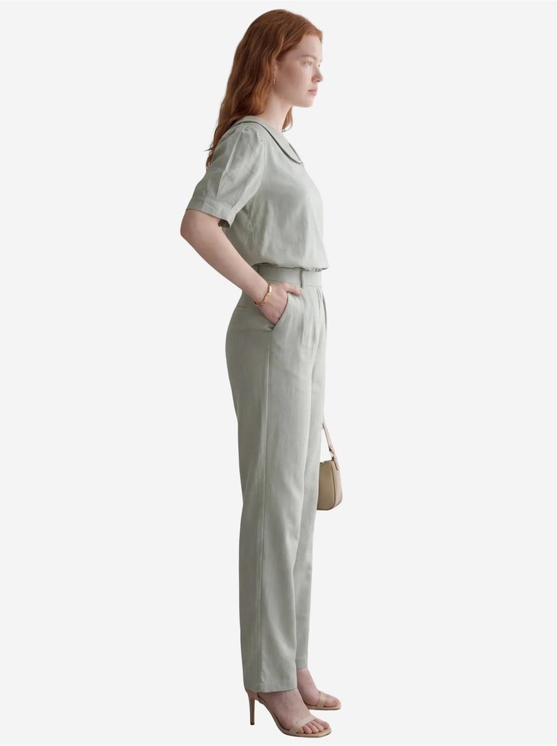 Conjunto de dos piezas con botones y cuello chal de mi moda my fashion Verde pastel - Kiabi