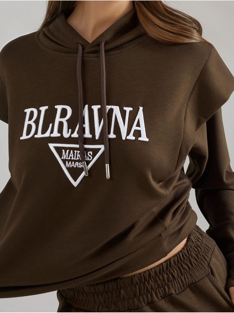 Conjunto de dos piezas con capucha bordada hiccup Marrón chocolate - Kiabi
