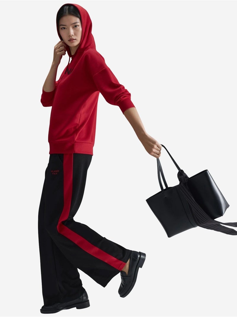 Conjunto de dos piezas con capucha, bordado, pierna larga y ancha hiccup Rojo - Kiabi