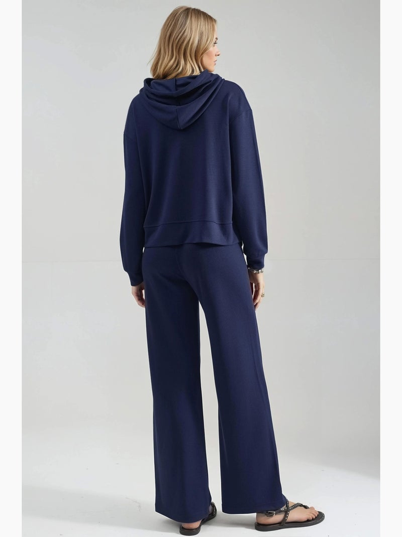 Conjunto de dos piezas con capucha, cintura alta y pierna ancha hiccup Azul marino - Kiabi