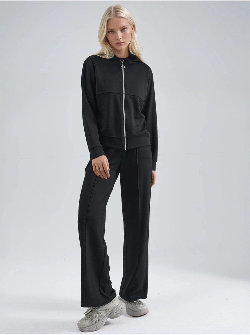 Conjunto de dos piezas con capucha, cintura alta y pierna ancha hiccup Negro - Kiabi