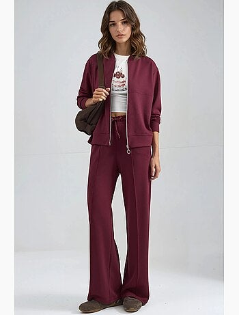 Conjunto de dos piezas con capucha, cintura alta y pierna ancha hiccup