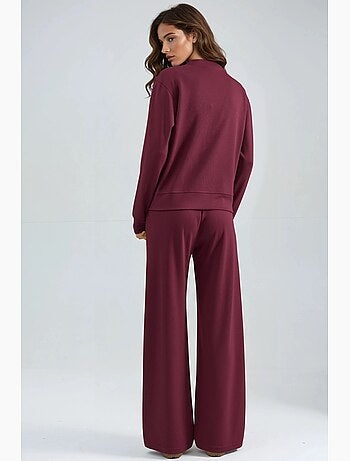 Conjunto de dos piezas con capucha, cintura alta y pierna ancha hiccup