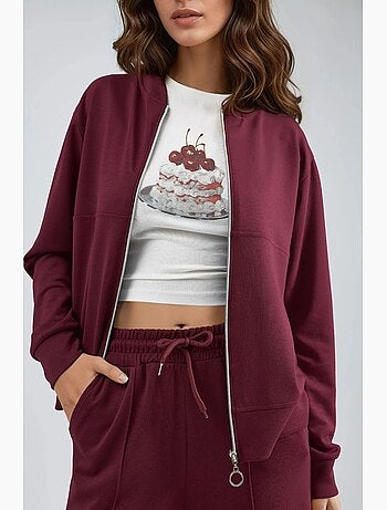 Conjunto de dos piezas con capucha, cintura alta y pierna ancha hiccup