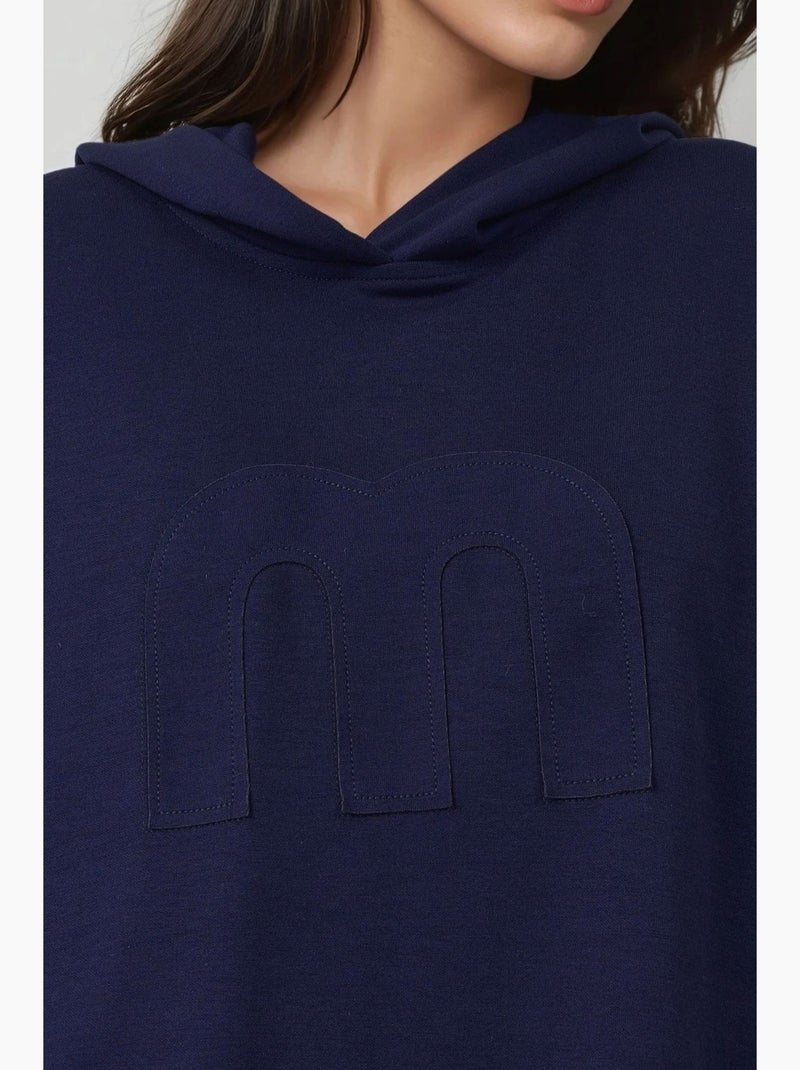 Conjunto de dos piezas con capucha, corte oversize y cintura alta hiccup Azul marino - Kiabi