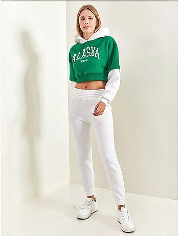 Conjunto de dos piezas con capucha y estampado cepillado de hilo lucci