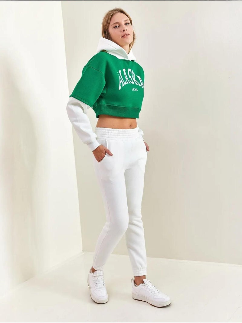 Conjunto de dos piezas con capucha y estampado cepillado de hilo lucci Verde - Kiabi