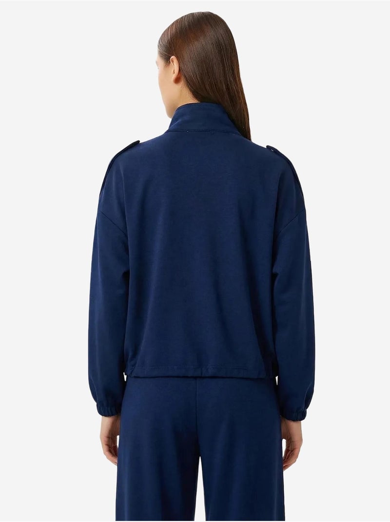 Conjunto de dos piezas con chaqueta con detalle de bolsillo y pantalón de pierna ancha istanbul Azul marino - Kiabi