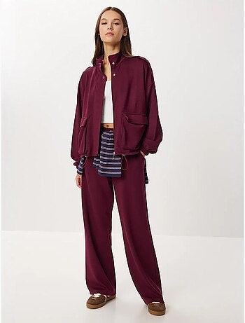 Conjunto de dos piezas con chaqueta con detalle de bolsillo y pantalón de pierna ancha istanbul