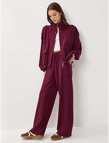 Conjunto de dos piezas con chaqueta con detalle de bolsillo y pantalón de pierna ancha istanbul