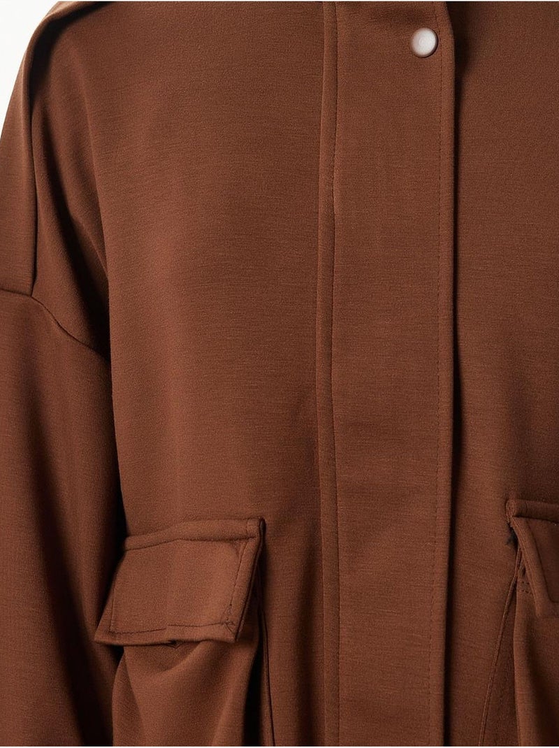 Conjunto de dos piezas con chaqueta con detalle de bolsillo y pantalón de pierna ancha istanbul Marrón chocolate - Kiabi