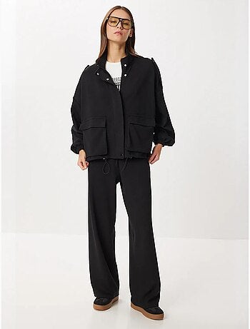 Conjunto de dos piezas con chaqueta con detalle de bolsillo y pantalón de pierna ancha istanbul