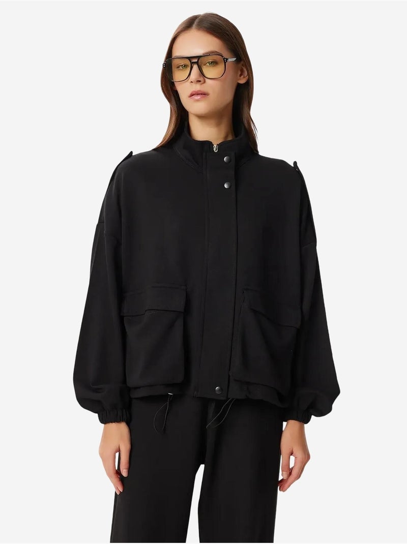 Conjunto de dos piezas con chaqueta con detalle de bolsillo y pantalón de pierna ancha istanbul Negro - Kiabi