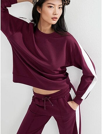 Conjunto de dos piezas con cintura alta, pierna ancha y cuello redondo hiccup