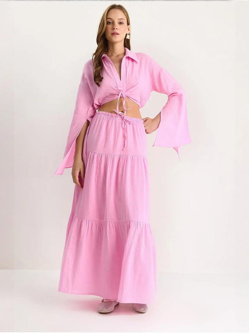 Conjunto de dos piezas con cintura alta y volantes lucci - Kiabi