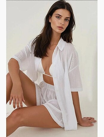 Conjunto de dos piezas con cuello camisero a rayas hiccup