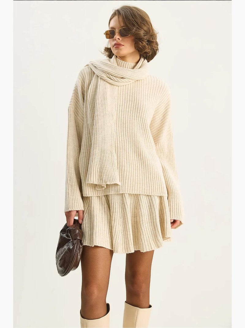 Conjunto de dos piezas con cuello chal y diseño sin cierre lucci Beige arcilla - Kiabi
