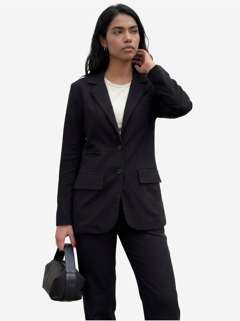 Conjunto de dos piezas con cuello de chaqueta abotonado my fashion Negro - Kiabi
