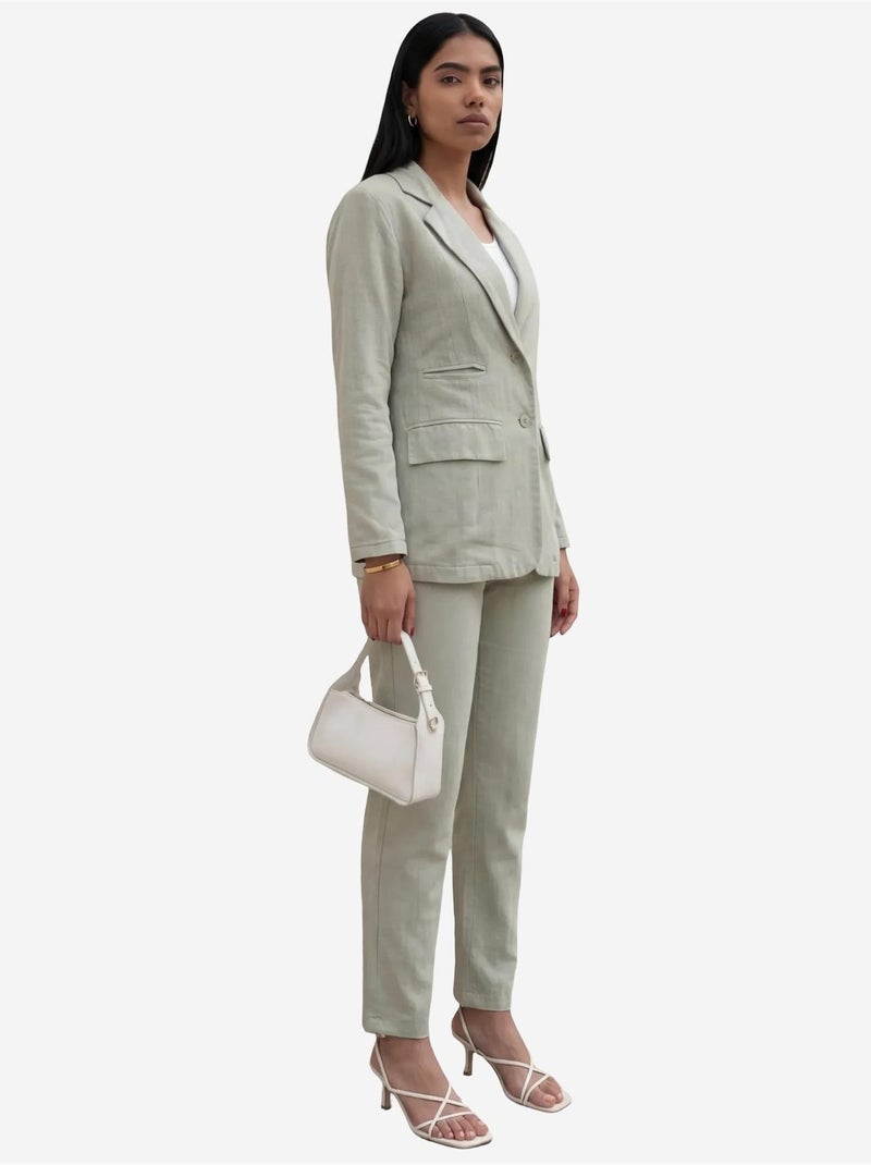 Conjunto de dos piezas con cuello de chaqueta abotonado my fashion Verde pastel - Kiabi