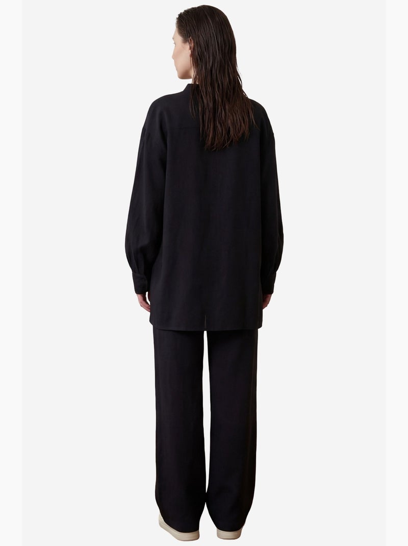 Conjunto de dos piezas con cuello en v y pierna ancha abotonado de my fashion Negro - Kiabi