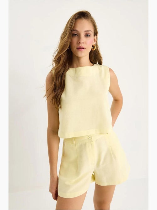 Conjunto de dos piezas con cuello redondo, sin mangas y cintura alta lucci - Kiabi