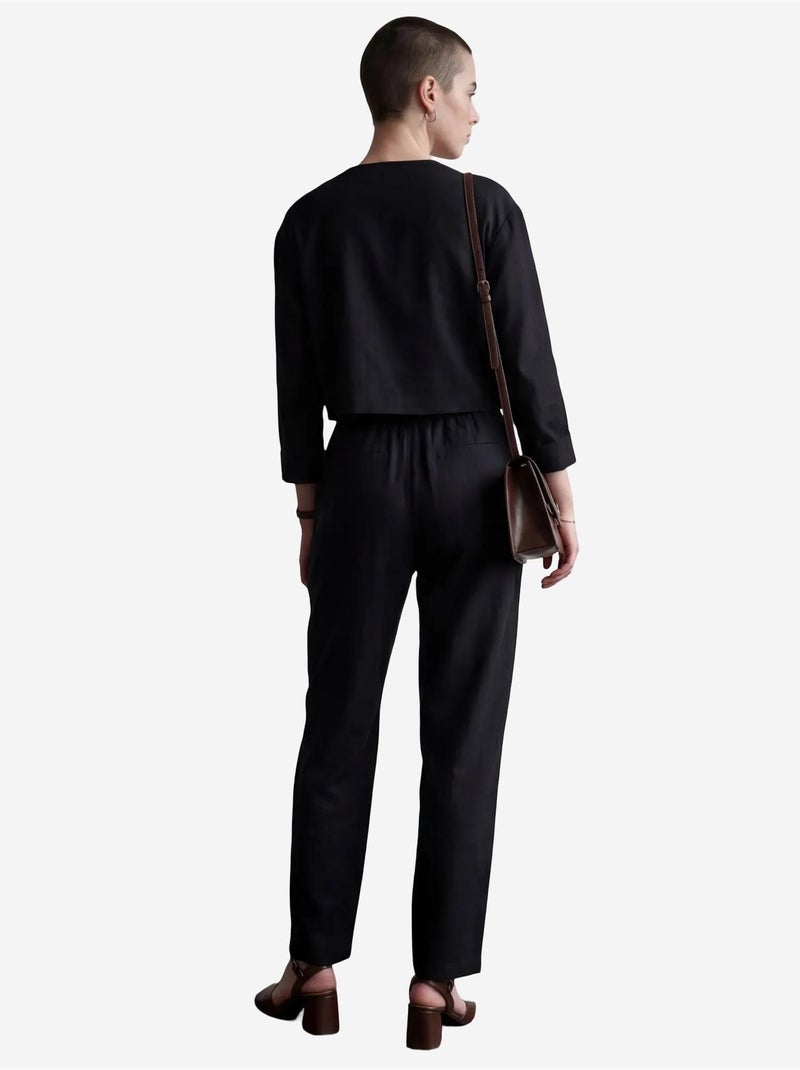 Conjunto de dos piezas con cuello redondo y bolsillos abotonados de my fashion Negro - Kiabi