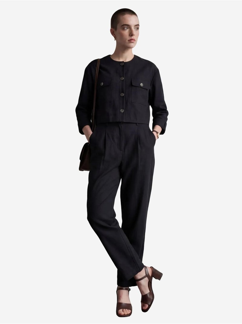 Conjunto de dos piezas con cuello redondo y bolsillos abotonados de my fashion Negro - Kiabi