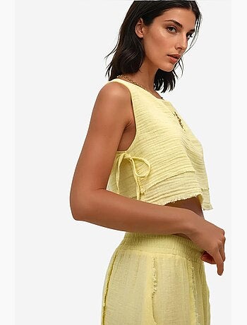 Conjunto de dos piezas con cuello redondo y cintura alta hiccup